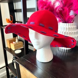 Cheveux Red Wool Hat